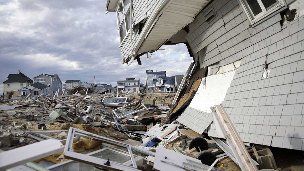  Homes destroyed in October by Superstorm Sandy are seen Thursday, April 25, 2013, at Ortley Beach, in Toms River, N.J.  (Mel Evans/AP Photo) 