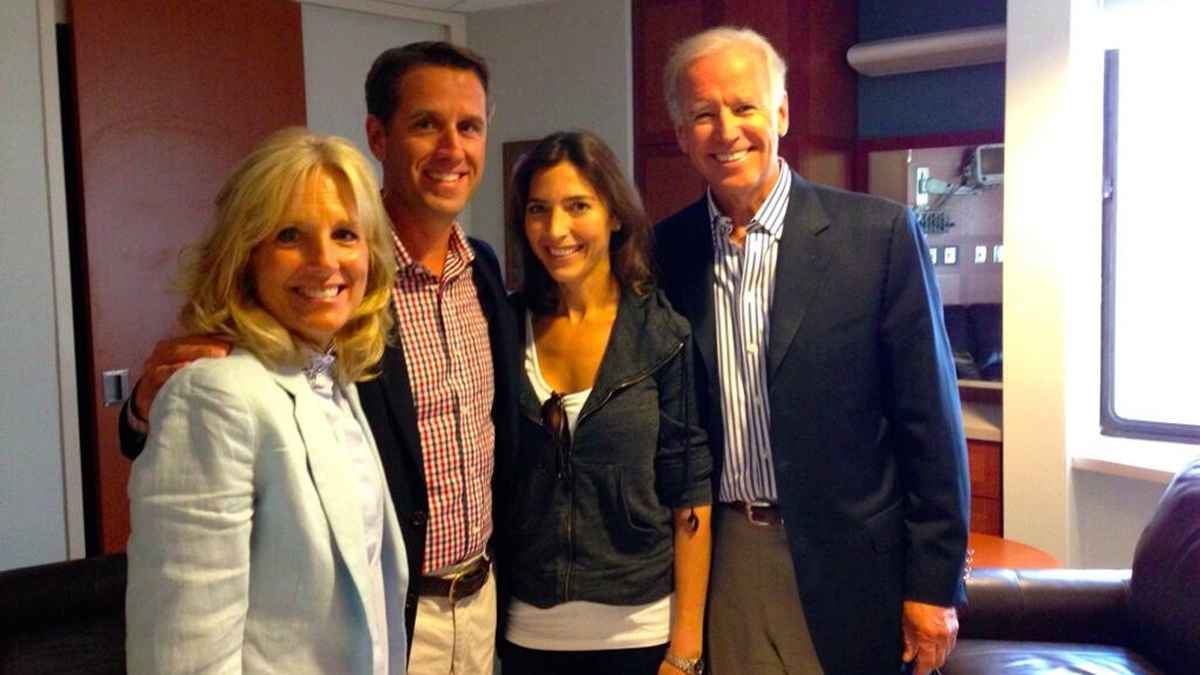  Beau Biden Tweeted this photo of himself, wife Hallie and parents Joe and Jill Biden in 2013. The Iraq war veteran, son of the Vice President and former Delaware Attorney General died Saturday of brain cancer. (Photo via @BeauBiden) 