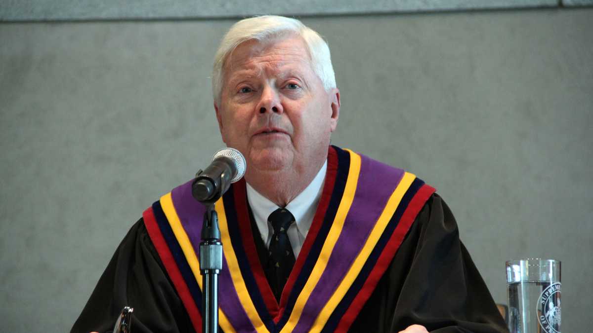 Pennsylvania Supreme Court Chief Justice Thomas G. Saylor, a Republican, has called the push for impeaching his Democratic colleagues “an attack upon an independent judiciary.”(WHYY file photo)