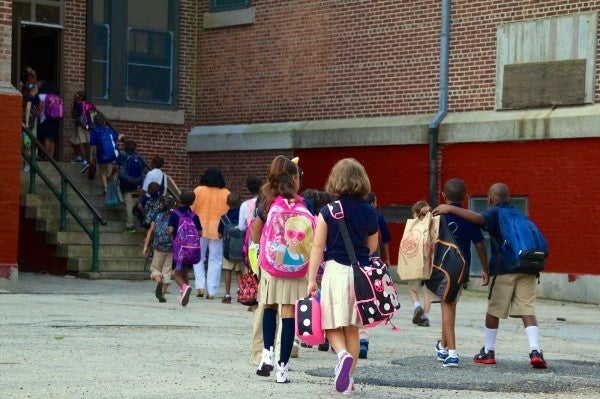  Students file in C.W. Henry Elementary School. (Jana Shea/for NewsWorks, file) 