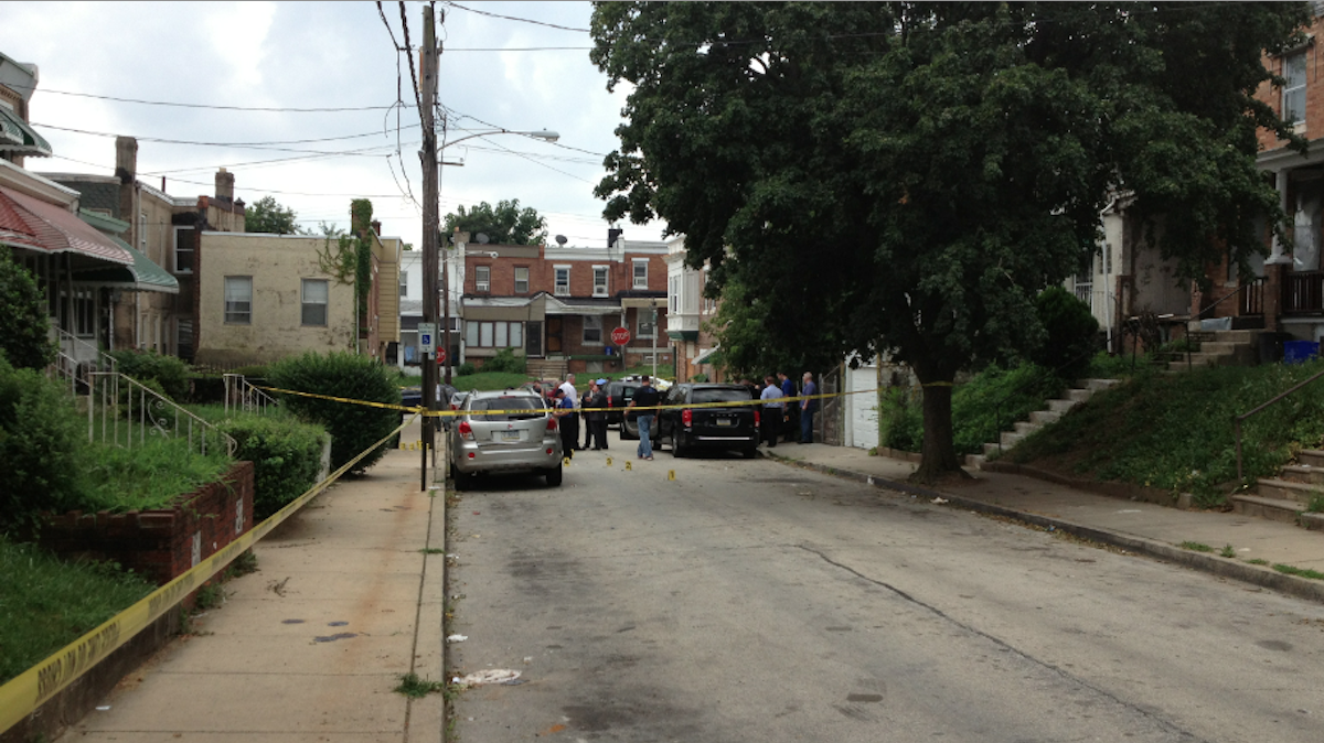  Cab-shooting suspect Justin Mackie was shot by police who attempted to the arrest him and stepbrother on this block in East Mt. Airy. (Bas Slabbers/for NewsWorks, file)  