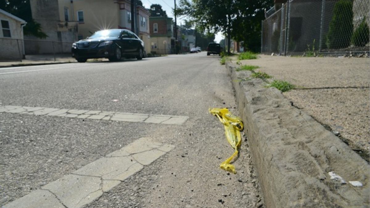  On July 15, 2012 off-duty police Officer Marc Brady was struck by a white 2000 Acura near this East Mount Airy intersection. (Brian Hickey/WHYY, file) 