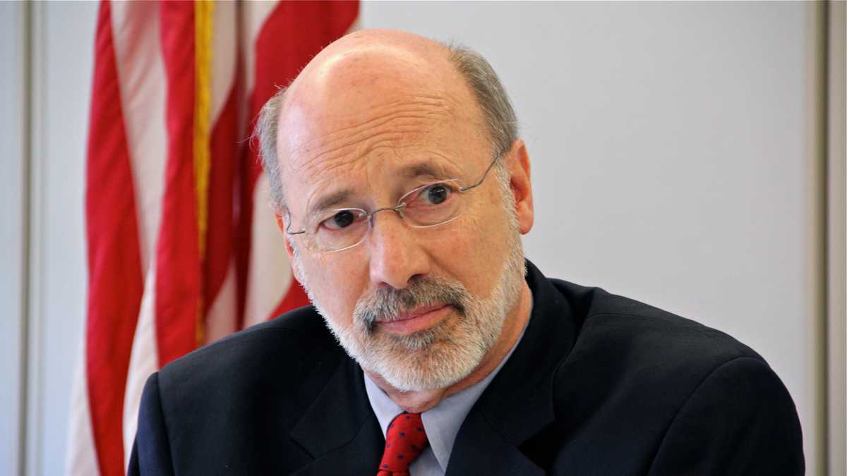  Pennsylvania Gov. Tom Wolf opposes a measure passed in the state Senate  to prohibit funneling an automatic deduction from a public employee's wages to any political activity. (AP file photo) 