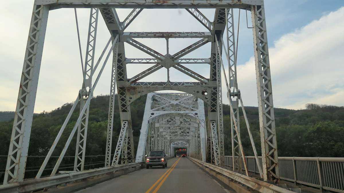 A bridge connecting Plymouth Township and Nanticoke in Luzerne County.  Plymouth Township is the twelfth municipality to exit the state’s Act 47 program for distressed municipalities. (Emily Previti/WITF)