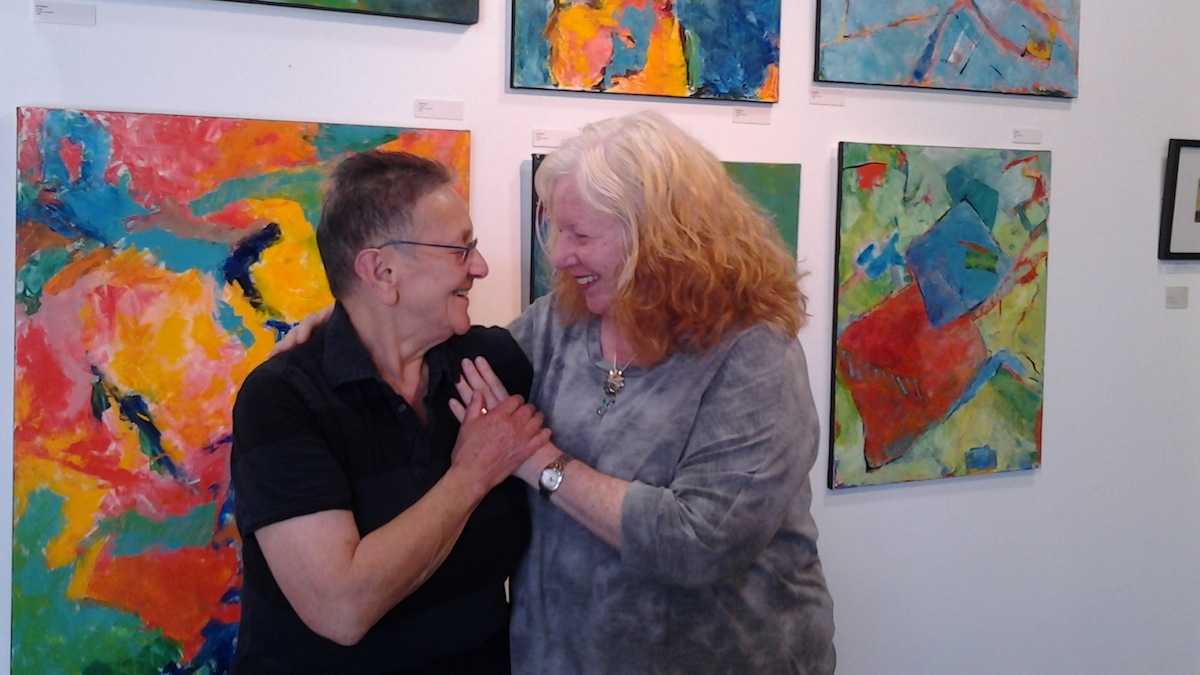 Mt. Airy Art Garage cofounders Arleen Olshan and Linda Slodki. (Alaina Mabaso/for NewsWorks) 