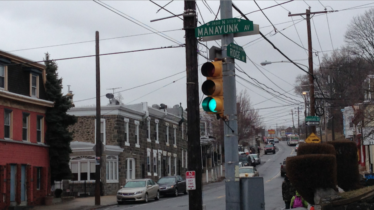 A rezoning of Ridge Avenue in Roxborough would block traditional urban infill development like that seen in this photograph of another section of Ridge Avenue. (Brian Hickey/WHYY, file) 