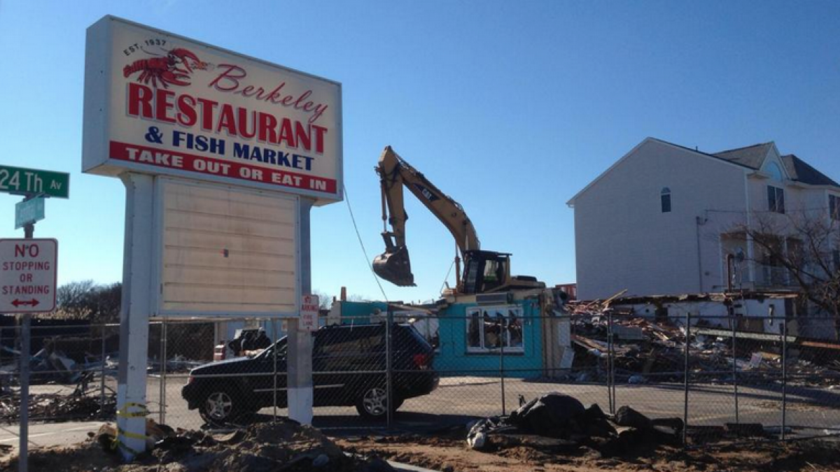  After decades of serving loyal patrons fresh Jersey Shore seafood, crews began demolishing Berkeley Restaurant and Fish Market on Dec. 26 (Photo: Kelly Mae) 