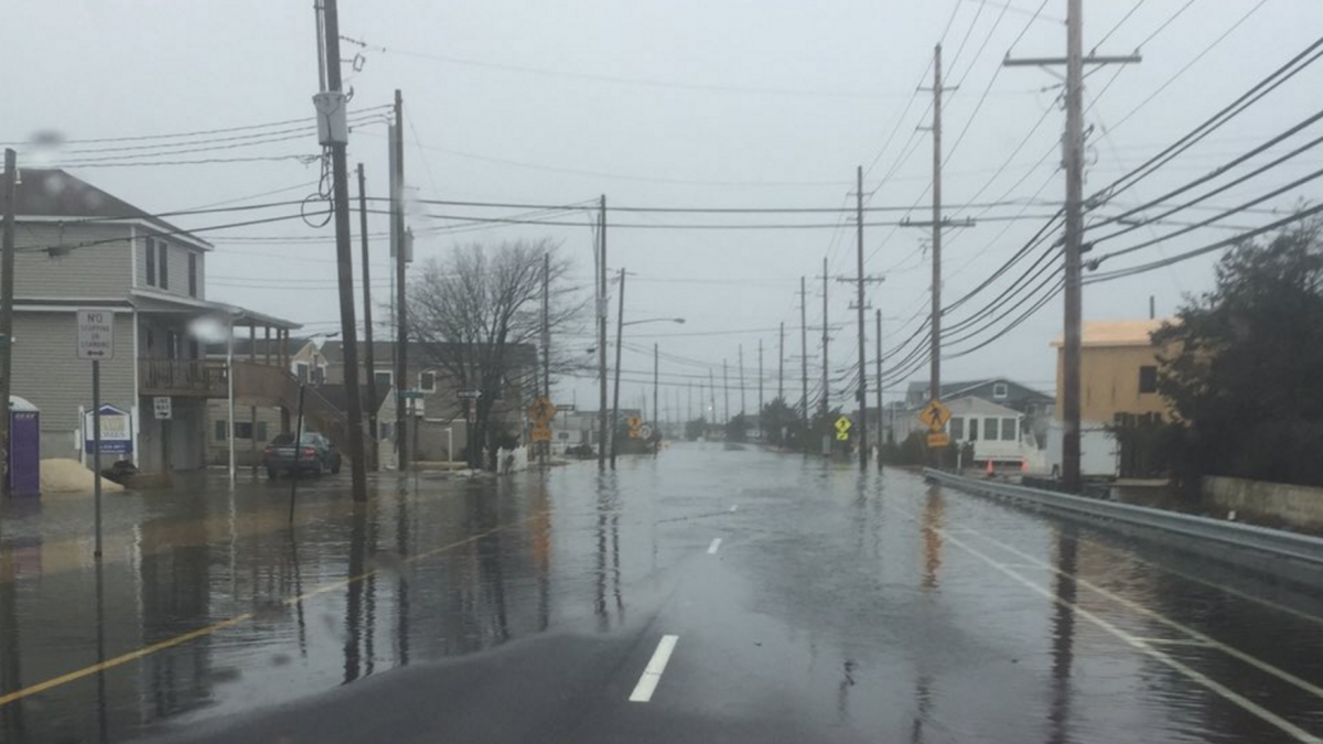 A flooded Route 35 in the Lavallette area in Jan. 2016 (Photo: @Greg_NJ via Twitter).