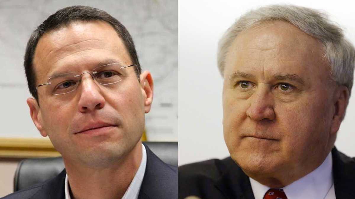 Candidates for Pennsylvania attorney general (from left) Josh Shapiro and John Rafferty. (NewsWorks and AP file photos)