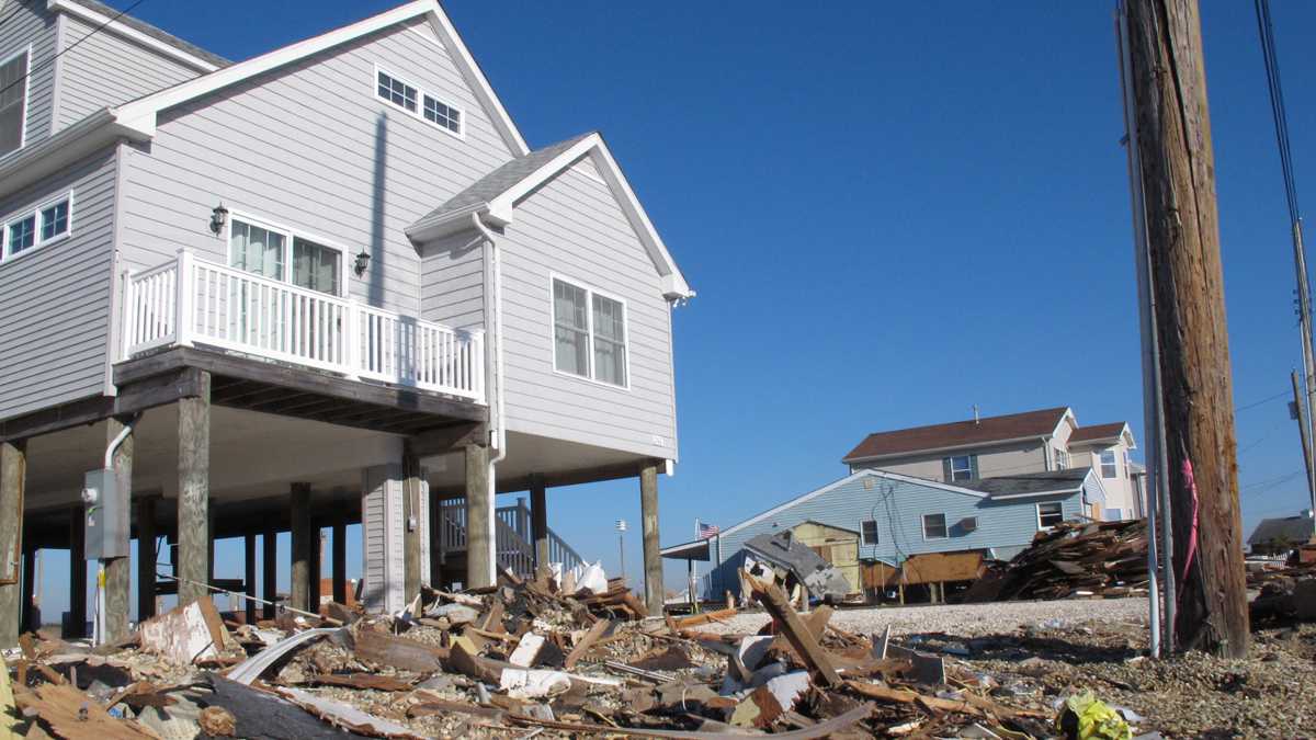  This file photo a damaged home in Tuckerton, N.J.(AP Photo/Wayne Parry)  