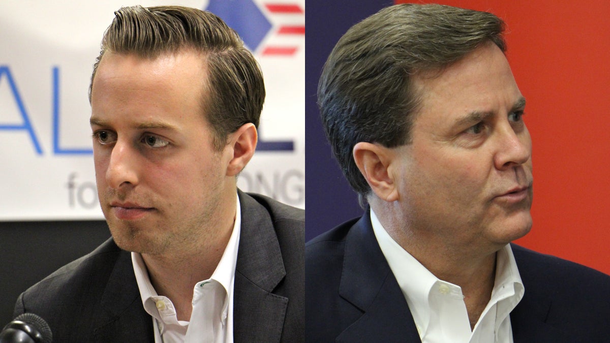 A debate between New Jersey 1st Congressional District Democratic candidates Alex Law (left) and Donald Norcross was cancelled. (Emma Lee/WHYY)