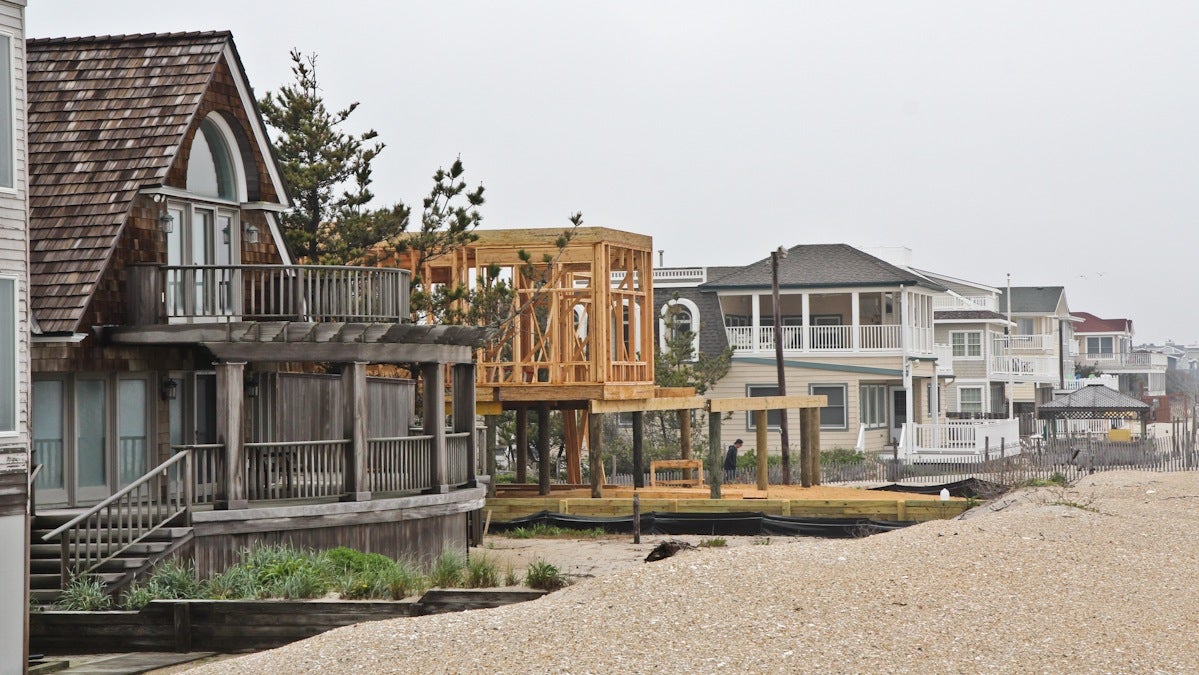  In LBI, even beach front homes are still being rebuilt from Sandy damage two years ago. (Kimberly Paynter/WHYY) 