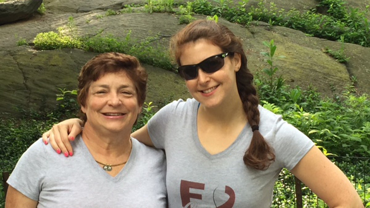 The author is shown with her daughter Nicole at the New York Mini 10K in June. (Image courtesy of Leslie Handler)