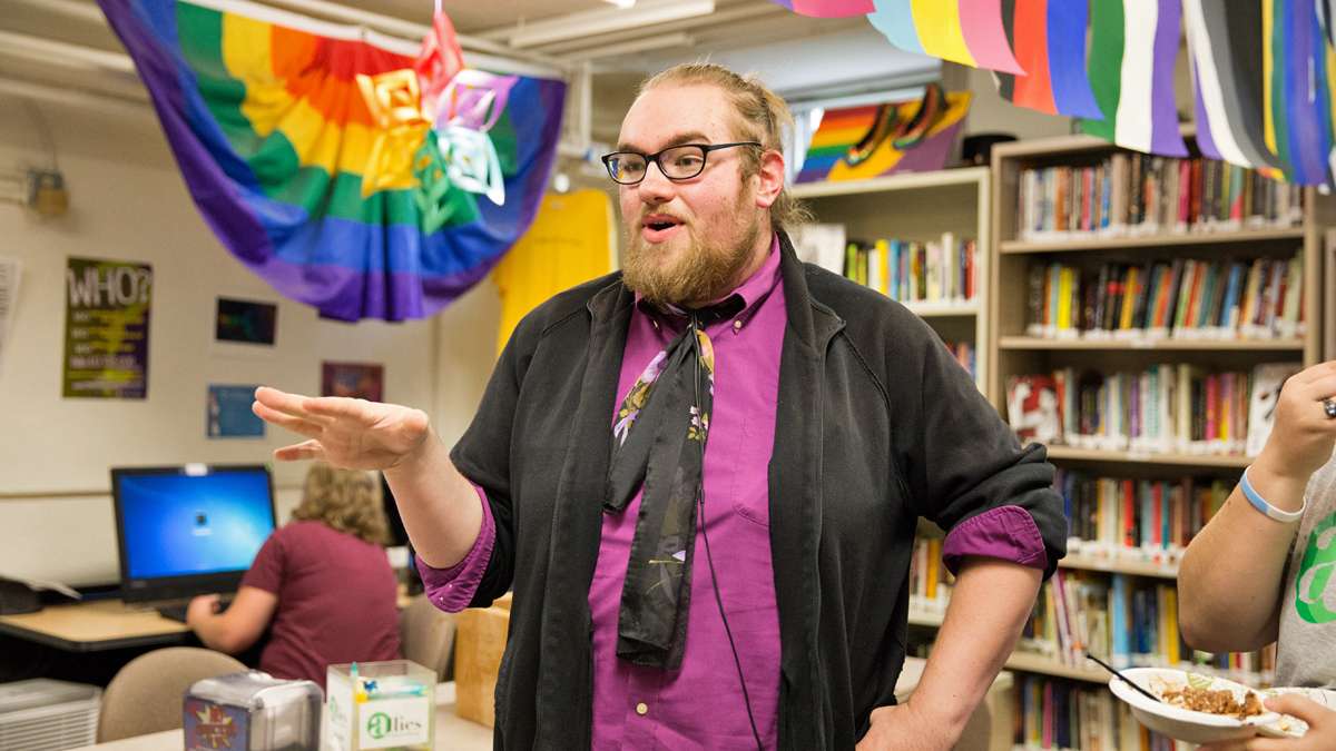  James Carraghan, a graduate student at Kutztown University, said he felt anxiety renting an apartment in Kutztown. Like most municipalities in Pennsylvania, Kutztown does not have an anti-discrimination law for people who identify as LGBT. (Lindsay Lazarski/WHYY) 