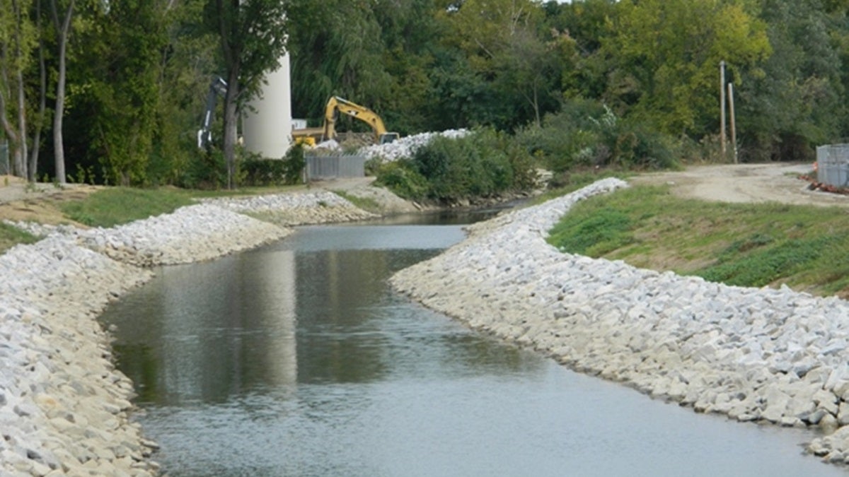  The lower portion of the completed Little Mill Creek flood abatement project (DNREC photo) 