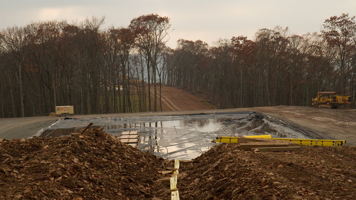  A Seneca Resources well pad in the Loyalsock State Forest. (Lindsay Lazarski/WHYY) 