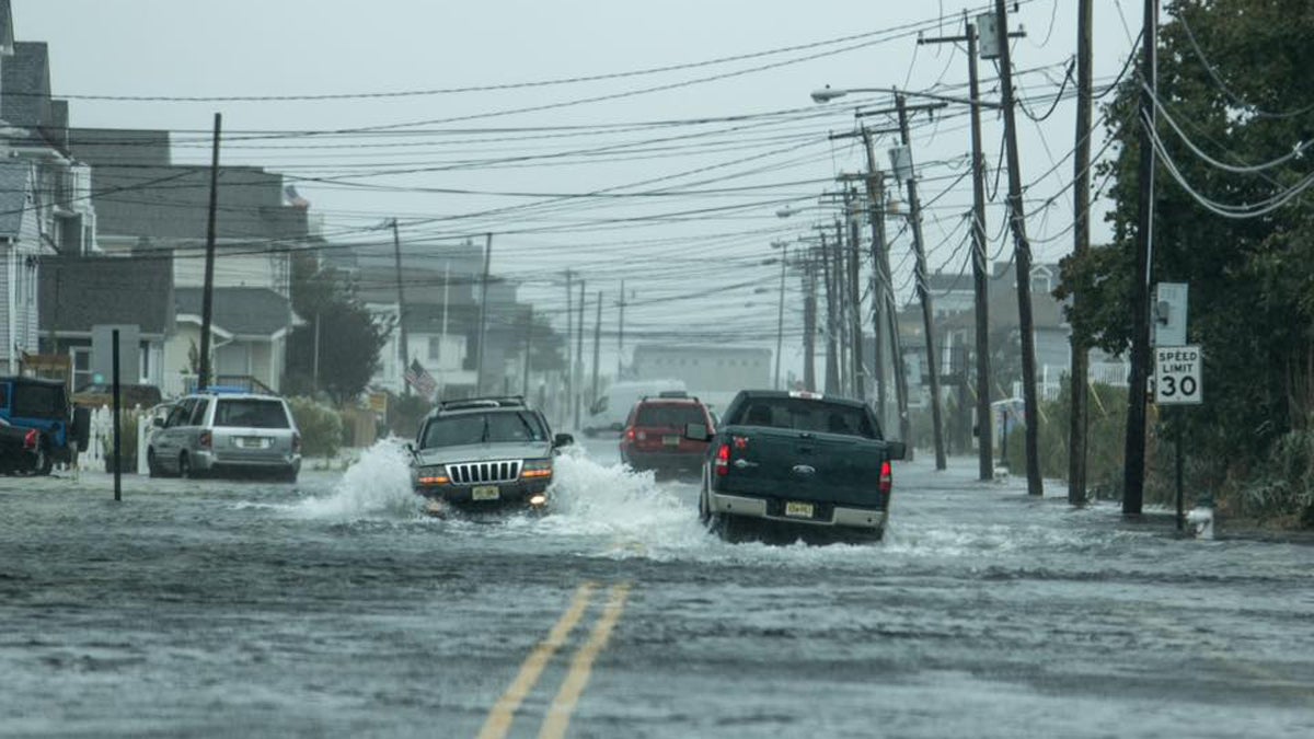  Manasquan at high tide Friday.(Photo via JSHN by Pat Keenan) 