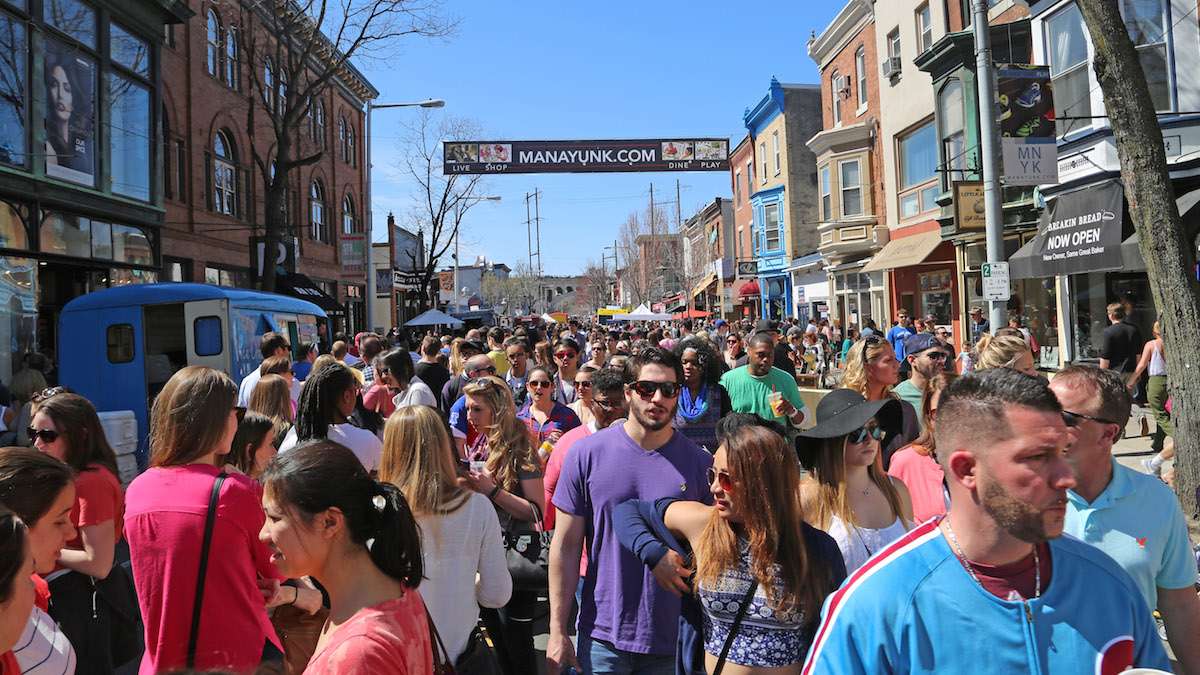  A packed Main Street during the spring Manayunk StrEAT Festival. (Natavan Werbock/for NewsWorks) 