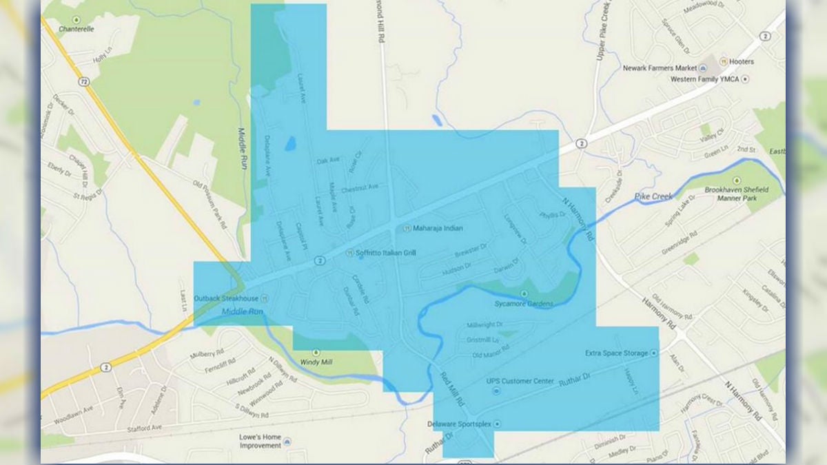  This map shows the area affected by the boil water notice.  