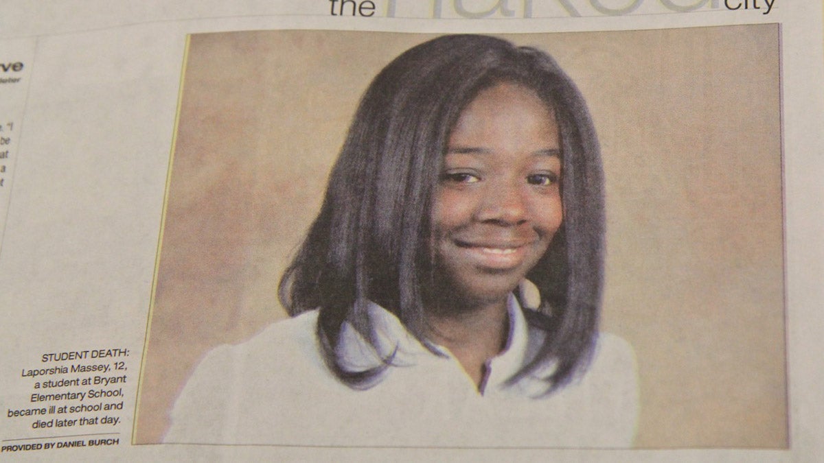  Laporshia Massey, pictured here in a City Paper article, died after experiencing asthma symptoms in a school without a nurse on duty. (Image/Philadelphia City Paper) 