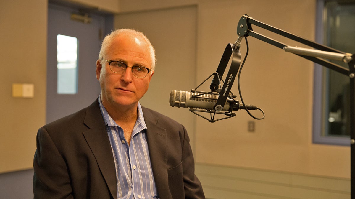 David Sciarra, Executive Director of Education Law Center discusses New Jersey's education funding formula's on NewsWorks Tonight.  (Lindsay Lazarski/WHYY) 