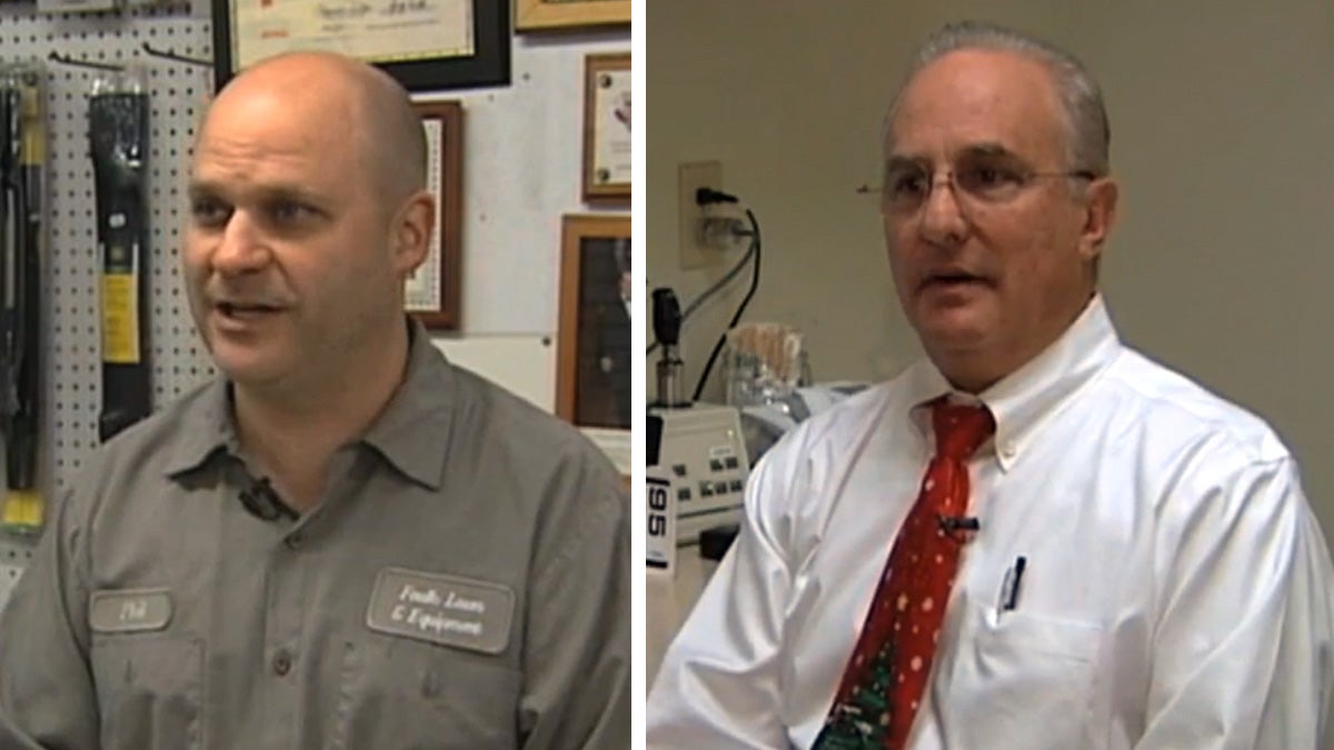  Nick Socorso, left; Dr. Douglas Lavenburg, right (Gene Ashley/WHYY) 