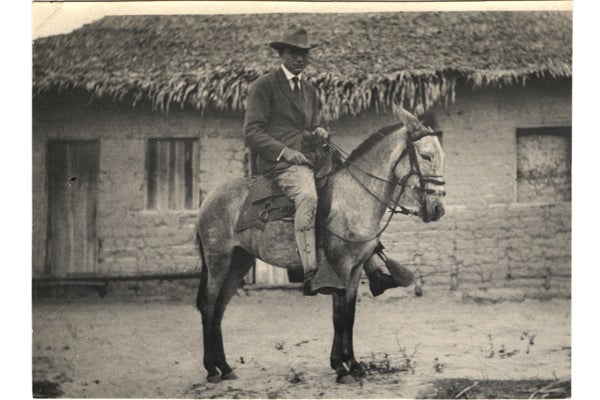 Fred Soper traveling on horseback to remote villages in Brazil. (Courtesy of Fred L. Soper)