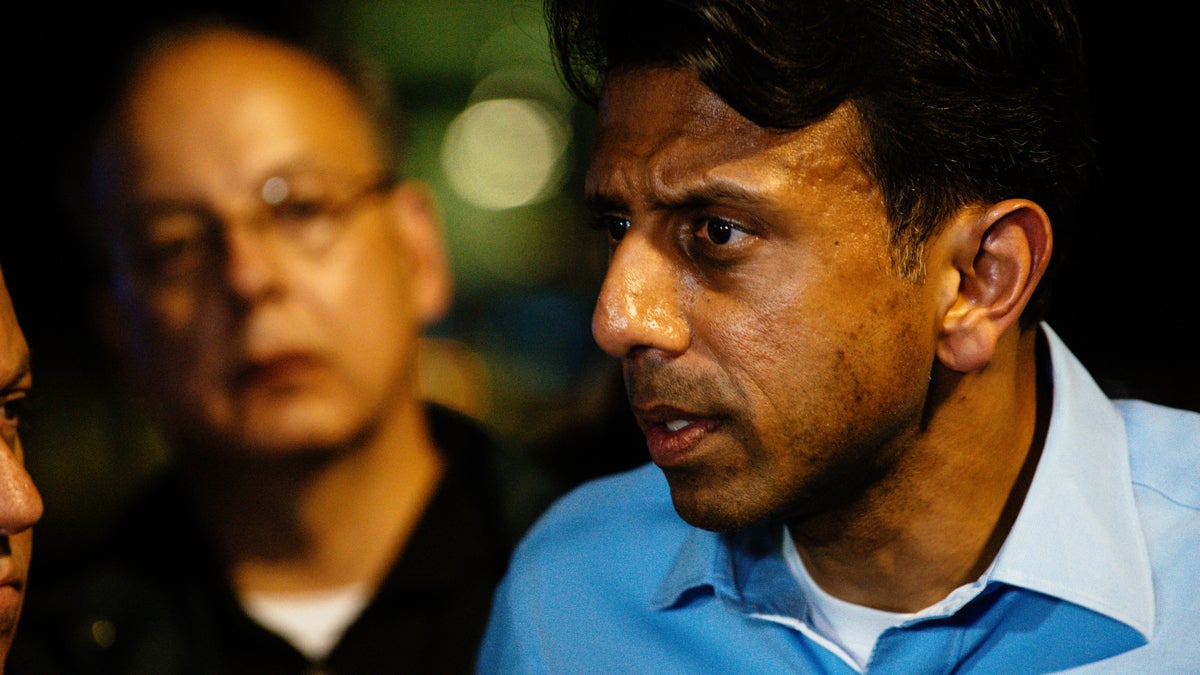  Louisiana Gov. Bobby Jindal speaks with the media following a deadly shooting at the Grand Theatre in Lafayette, La., Thursday, July 23, 2015. (AP Photo/Denny Culbert) 