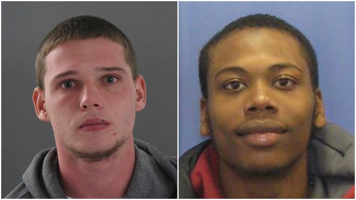  (From L) Matthew Harrington is in custody. Saleem Shabazz remains at large.  