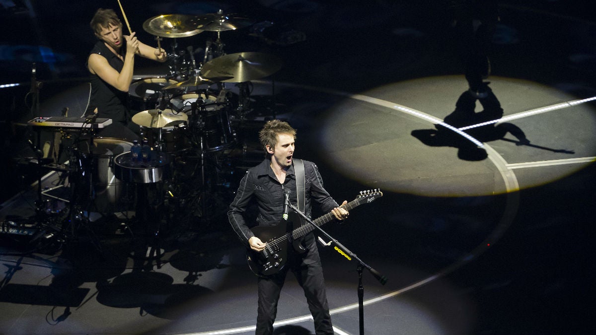 Matt Bellamy and drummer Dominic Howard of Muse perform at TD Garden in Boston
