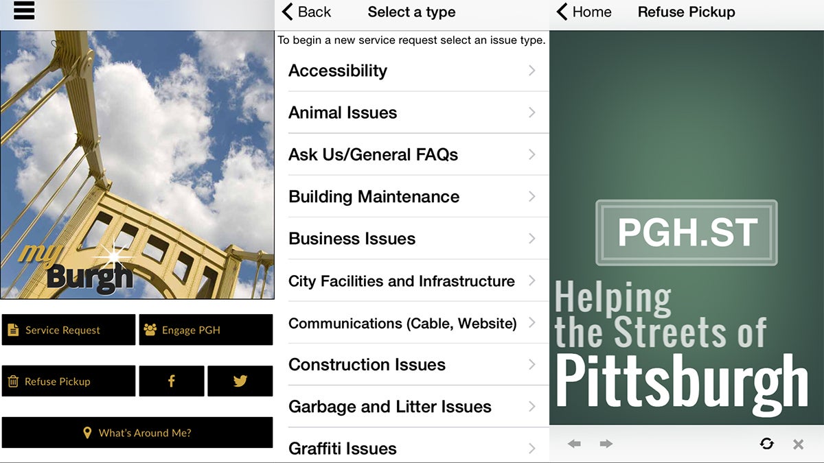  The myBurgh app lets users request service, check the trash and recycling schedule for their block, or just ask a question.  