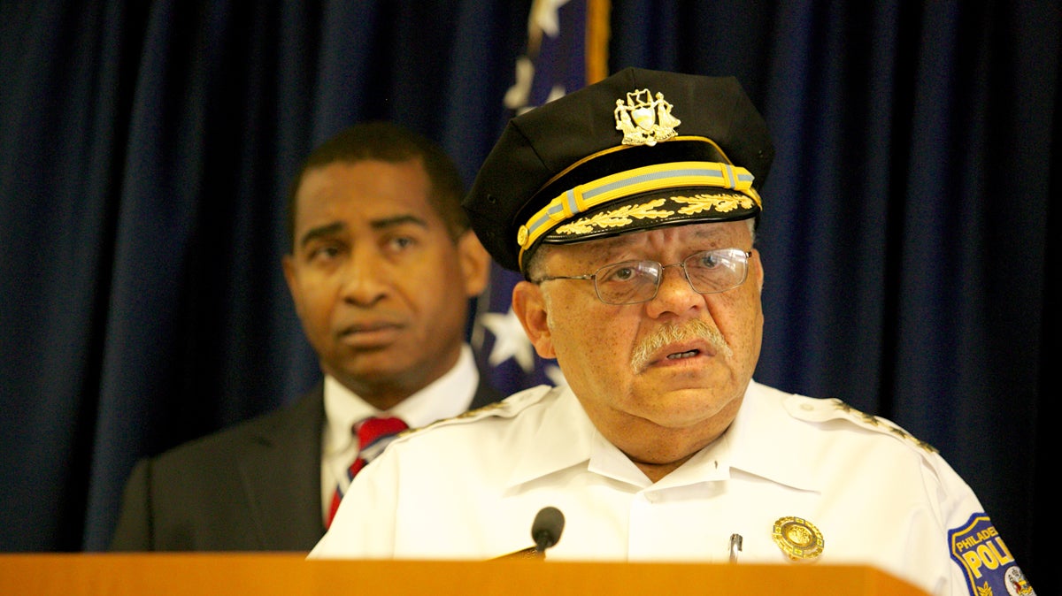 Philadelphia Police Commissioner Charles Ramsey answering questions about the six Philadelphia Police Narcotics officers under arrest. (Nathaniel Hamilton/For Newsworks)