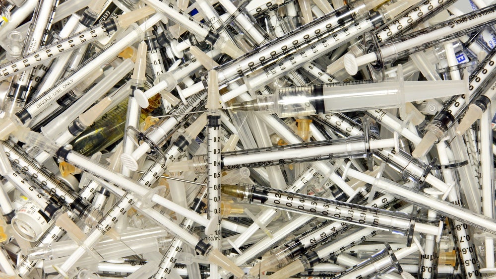  Pennsylvania patients whose treatments include self-injections can dispose of their hypodermic needles in the regular trash after packaging in a sealed plastic container.(<a href=