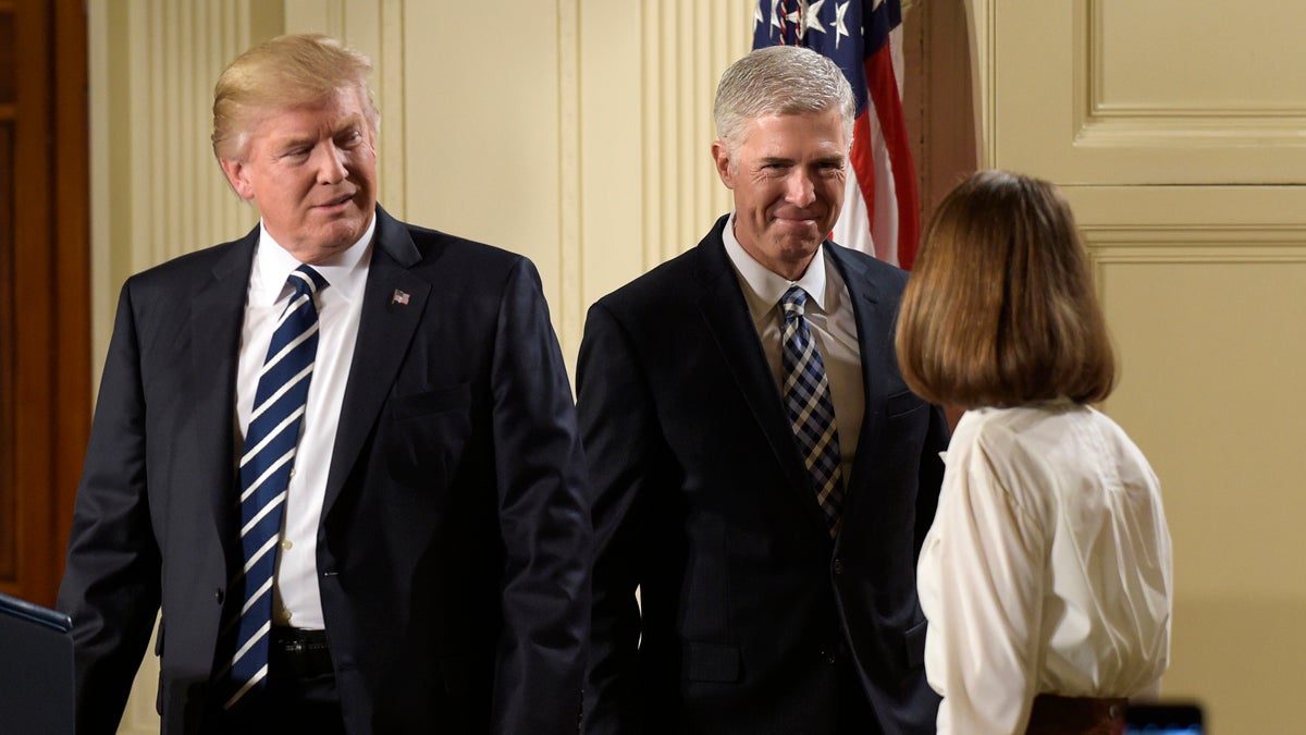 President Donald Trump announces 10th U.S. Circuit Court of Appeals Judge Neil Gorsuch as his choice for Supreme Court Justice during a televised address from the East Room of the White House in Washington