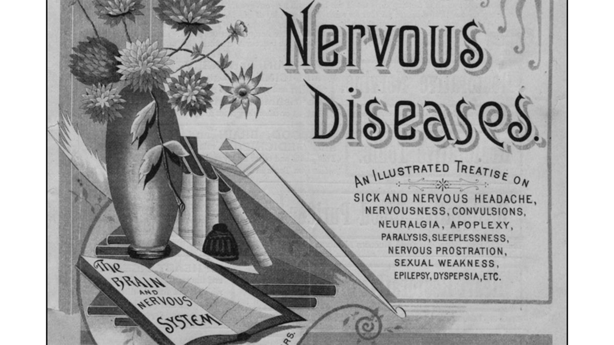 Pharmaceutical companies published booklets like this in the late 1800s as a way of getting people to self-diagnosis with neurasthenia as the first step towards self-medicating with proprietary medicines. (Courtesy of John W. Hartman Center for Sales