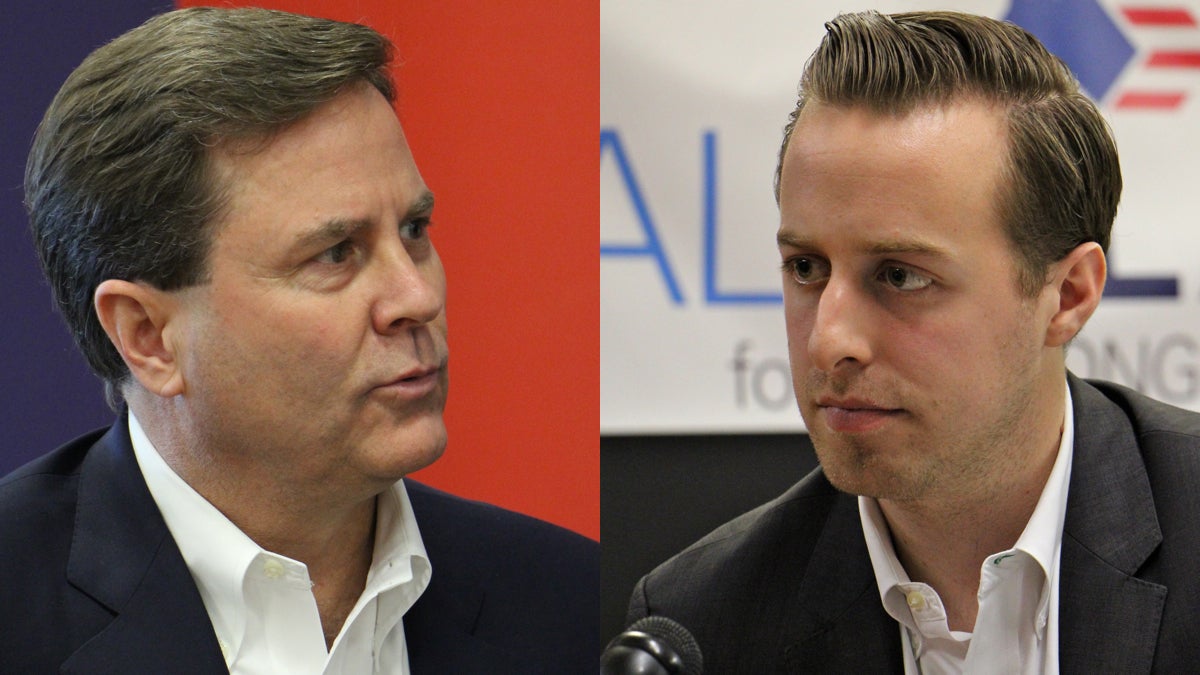 First-term Congressman Donald Norcross (left) is being challenged for the Democratic nomination by 25-year-old Alex Law. (Emma Lee/WHYY)