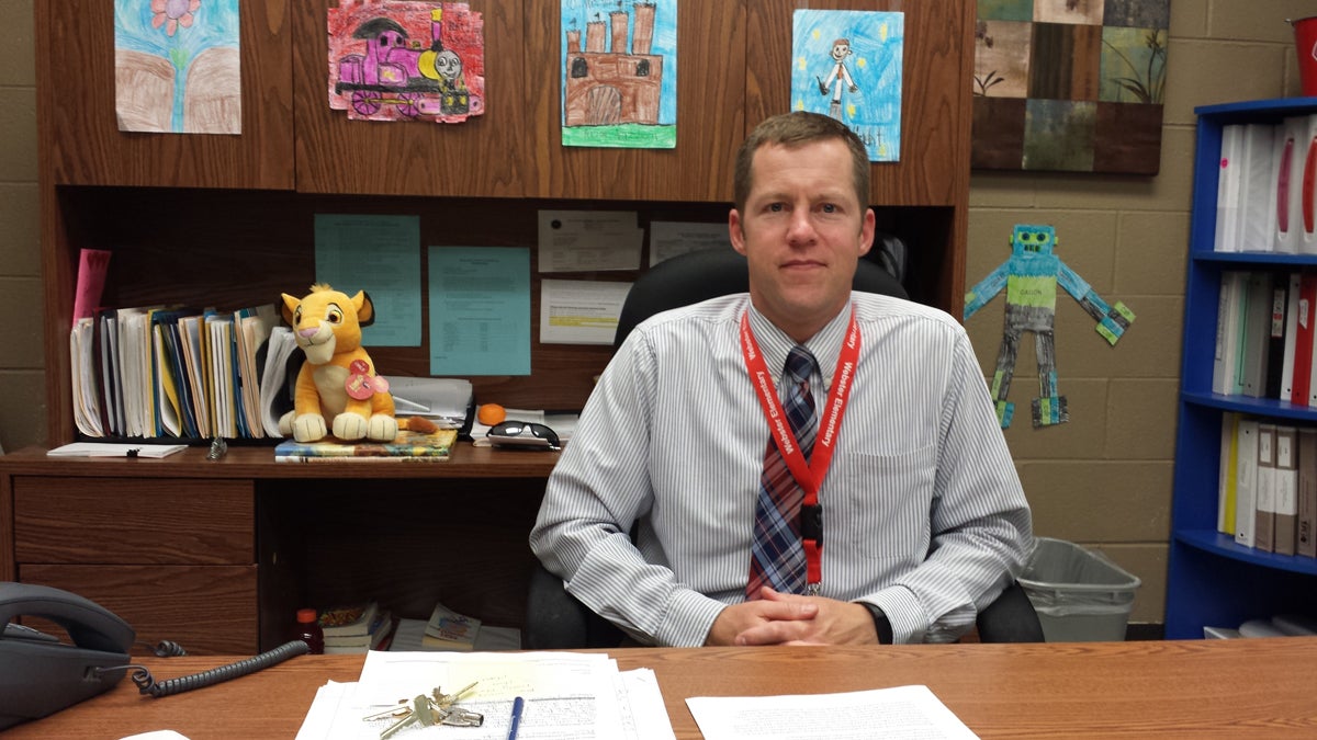  Shawn Wright, first-year principal at Webster Elementary school in Kensington (Kevin McCorry/WHYY) 