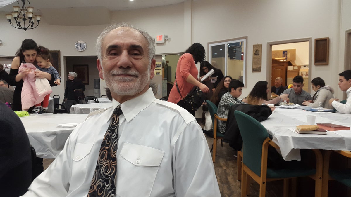 George Khallouf is Syrian Christian and a Trump supporter. He supports the ban on refugees and traveler's from seven Middle-Eastern countries.  (Laura Benshoff/WHYY)