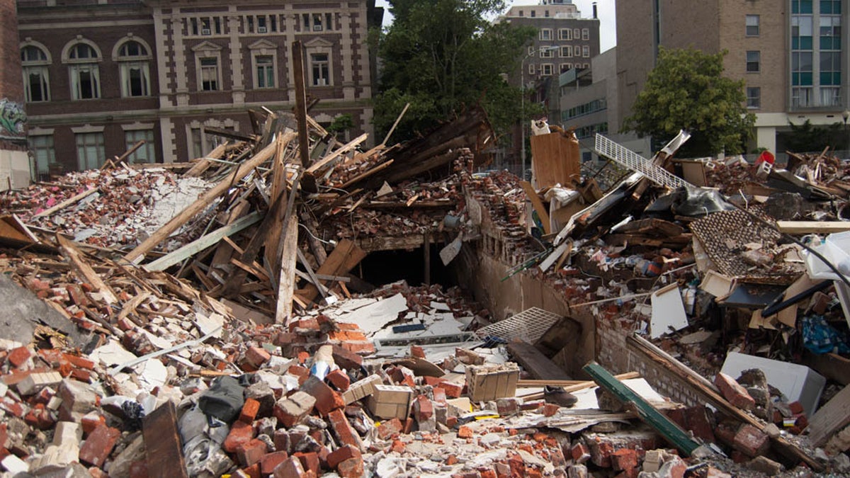The site of the fatal Center City building collapse