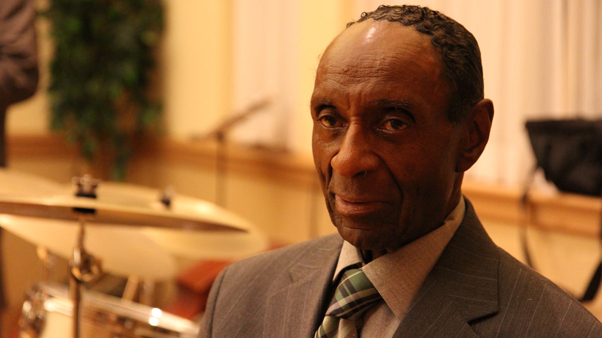  Famed jazz drummer Charlie Rice is pictured at the Collingswood Community Center in New Jersey in this 2011 NewsWorks photo.(Lindsay Lazarski/WHYY) 