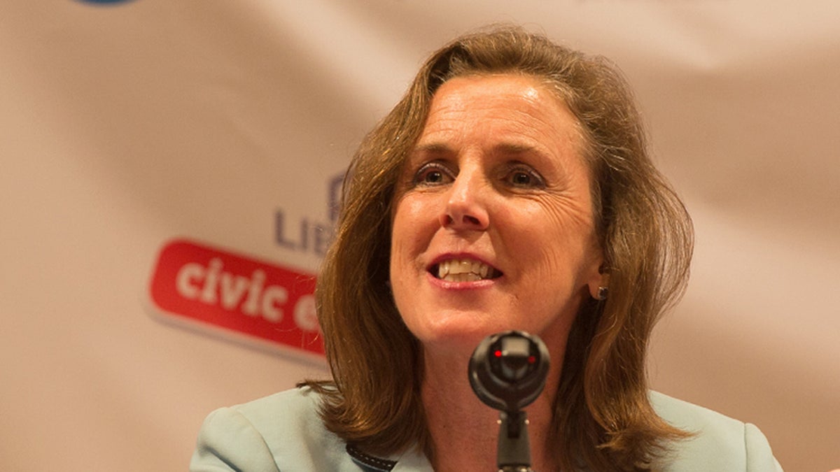 Katie McGinty is one of four Democratic candidates looking to run against Pa. Gov. Tom Corbett.  (Lindsay Lazarski/WHYY)