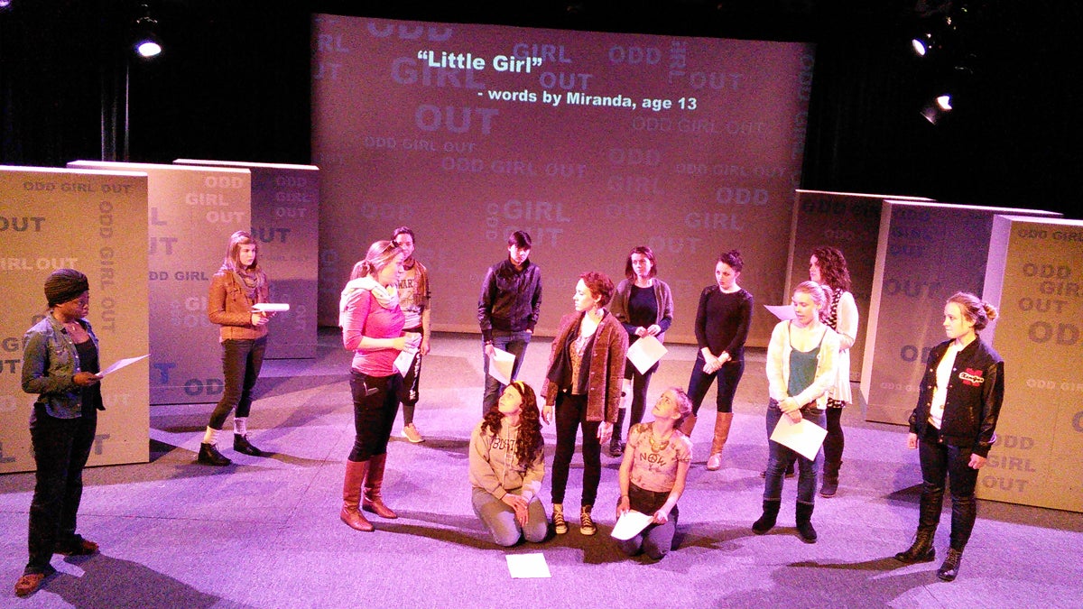  The cast of 'Odd Girl Out' during a rehearsal at Temple University (Peter Crimmins/WHYY) 