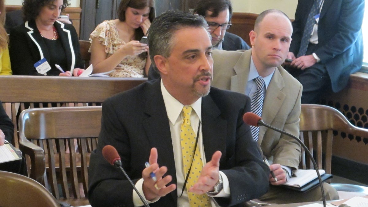  Associate Deputy Treasurer Dave Ridolfino testifies before the Assembly State and Local Government Committee (Phil Gregory/WHYY) 