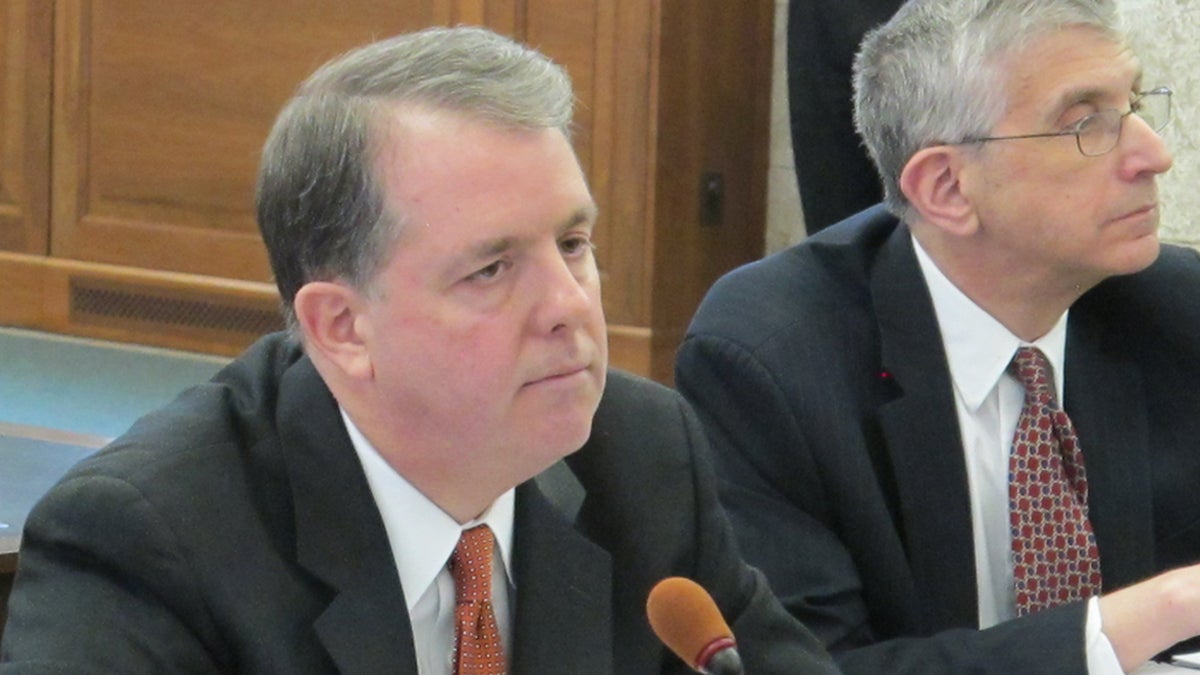  New Jersey state Treasurer Andrew Eristoff testifies in front of the Assembly Budget Committee Wednesday, May 7, 2014 (Phil Gregory/WHYY) 