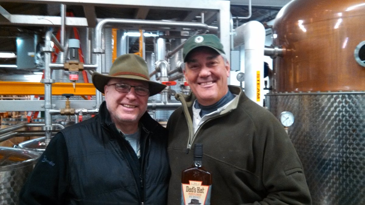 Distiller Herman Mihalich (left) and partner John Cooper of Dad's Hat Rye in Bristol