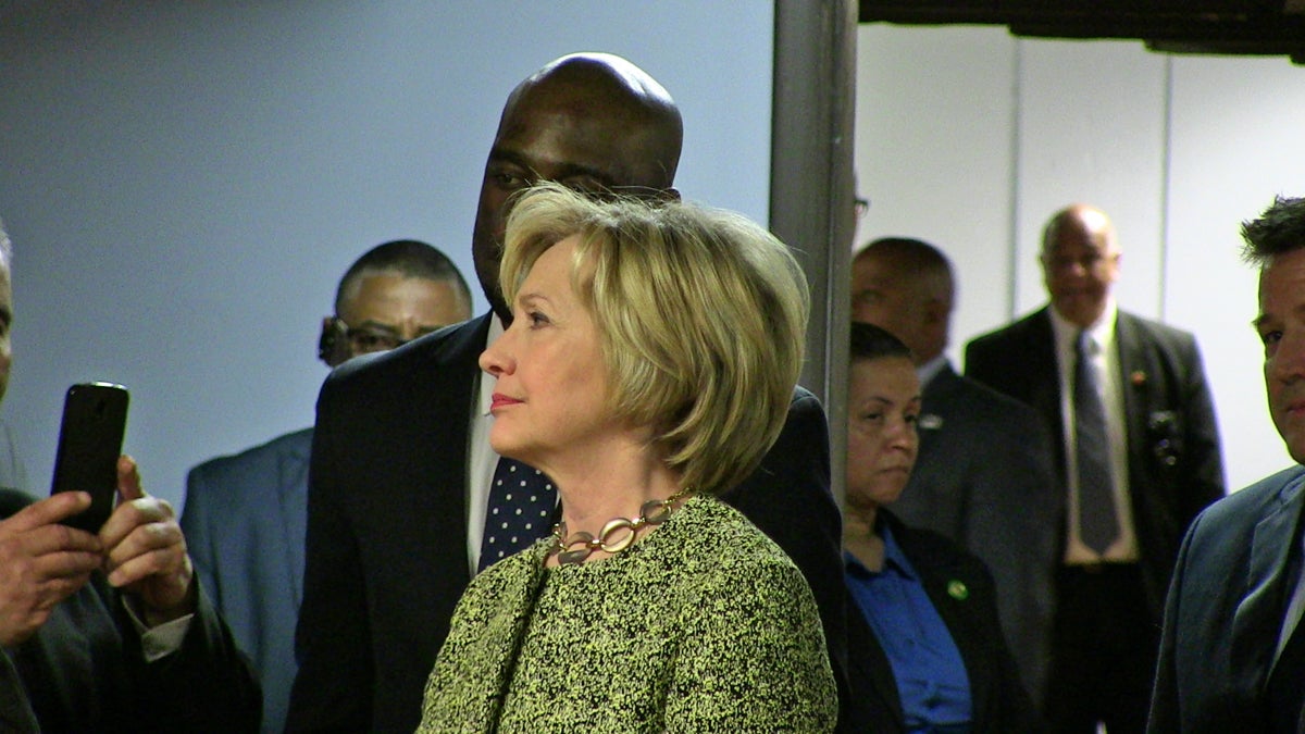 Presidential candidate Hillary Clinton in Philadelphia on Wednesday (Solomon Jones/for NewsWorks)