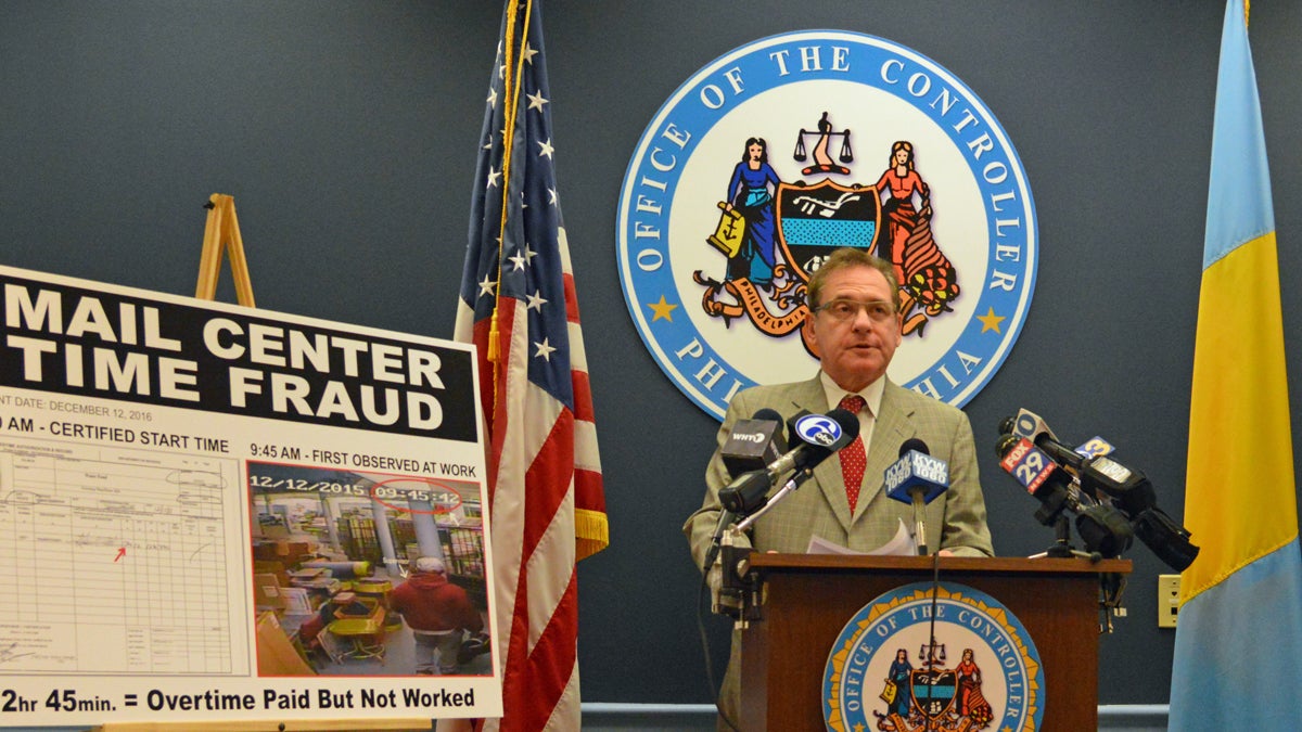 City Controller Alan Butkovitz during a press conference Tuesday (Tom MacDonald/WHYY)