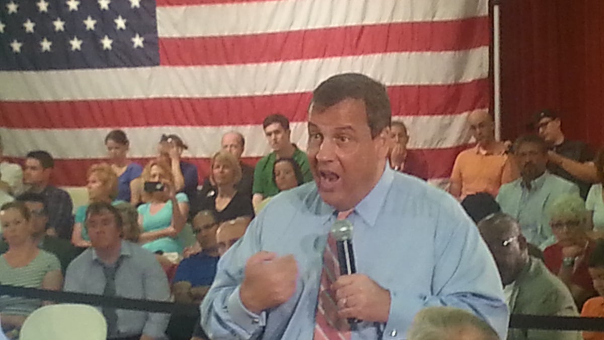  New Jersey Governor Chris Christie during a town hall meeting in South Jersey, Wednesday, June 25, 2014 (Tom MacDonald/WHYY) 
