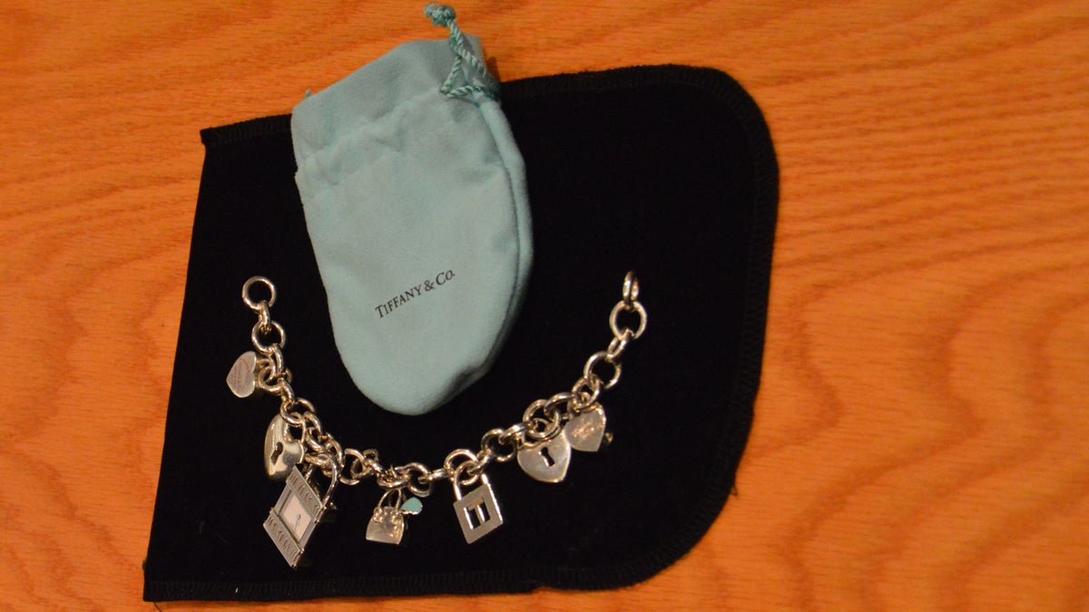  Pictured here is the Tiffany bracelet allegedly accepted as a bribe by former President Judge of Philadelphia Traffic Court, Thomasine Tynes (Tom MacDonald/WHYY) 