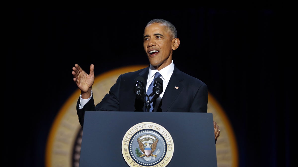 President Barack Obama speaks during his farewell address at McCormick Place in Chicago